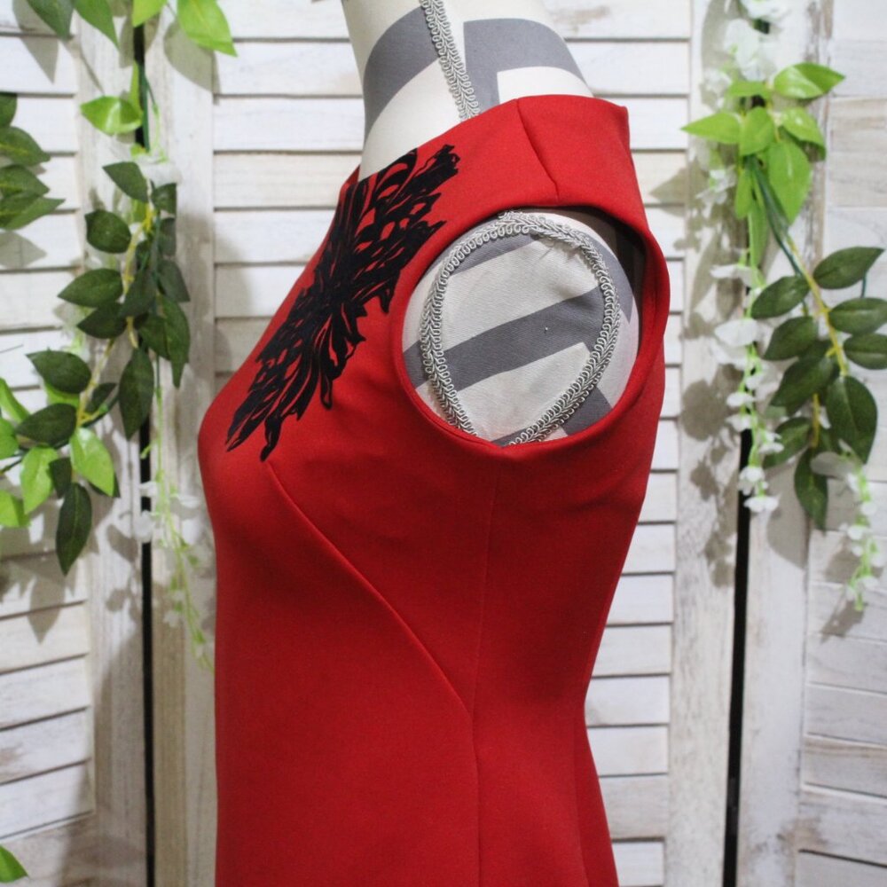 Calvin Klein sleeveless sheath dress with flowers velvet applique flowers (174) - Picture 15 of 16